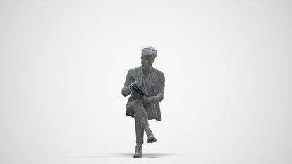 scanned 3D man business, photogrammetry people for Enscape and V-Ray, three-quarter front view render