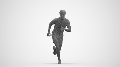 3D people model man sport, scanned human for 3ds Max rendering, three-quarter front view render