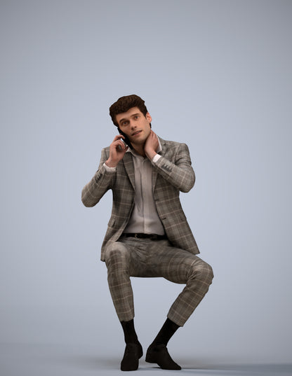 realistic 3D human man business, archviz people FBX OBJ for Blender