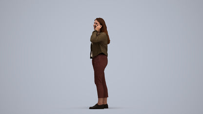 scanned 3D woman casual standing, photogrammetry people for Enscape and V-Ray, standing pose render