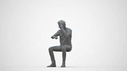 3D people model man casual couple, scanned human for 3ds Max rendering, wireframe back view