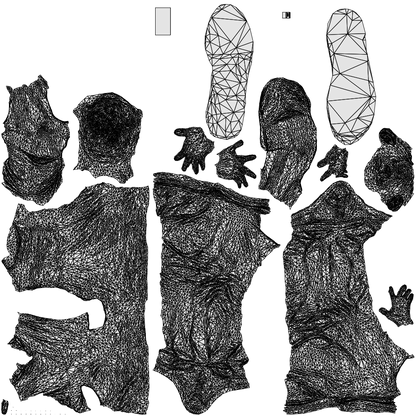 photogrammetry 3D senior man casual walking, realistic human model archviz FBX, wireframe top-down view