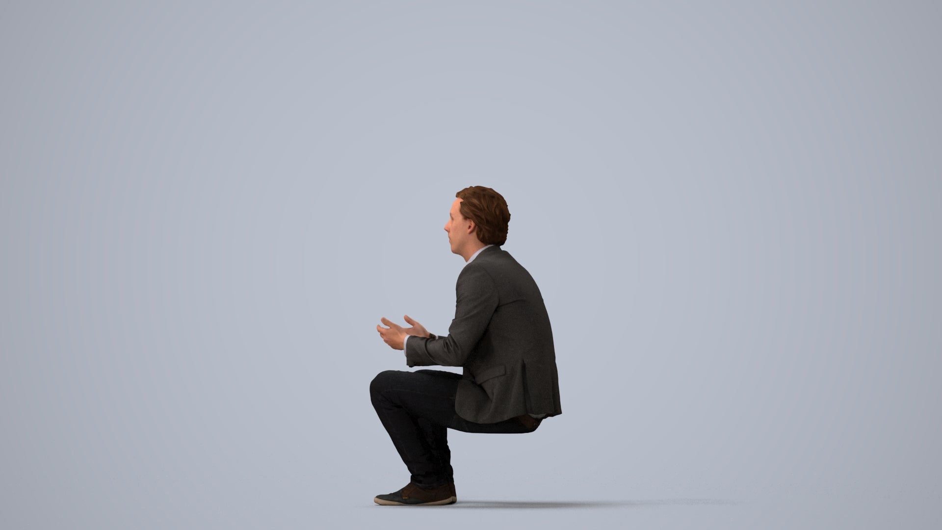 realistic 3D people man business, render-ready for V-Ray and Corona, FBX OBJ, three-quarter view render