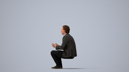 realistic 3D people man business, render-ready for V-Ray and Corona, FBX OBJ, three-quarter view render