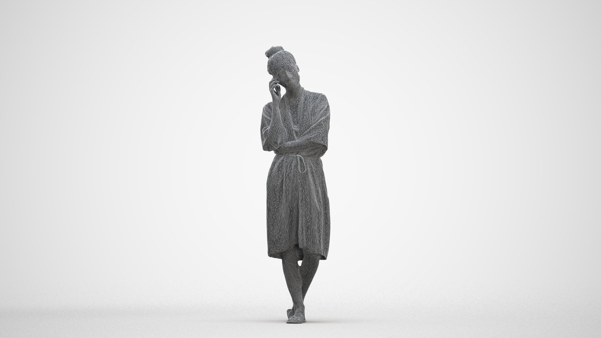 realistic 3D human woman pool, archviz people FBX OBJ for Blender, three-quarter front view render