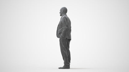 3D people model senior man business, scanned human for 3ds Max rendering, square thumbnail