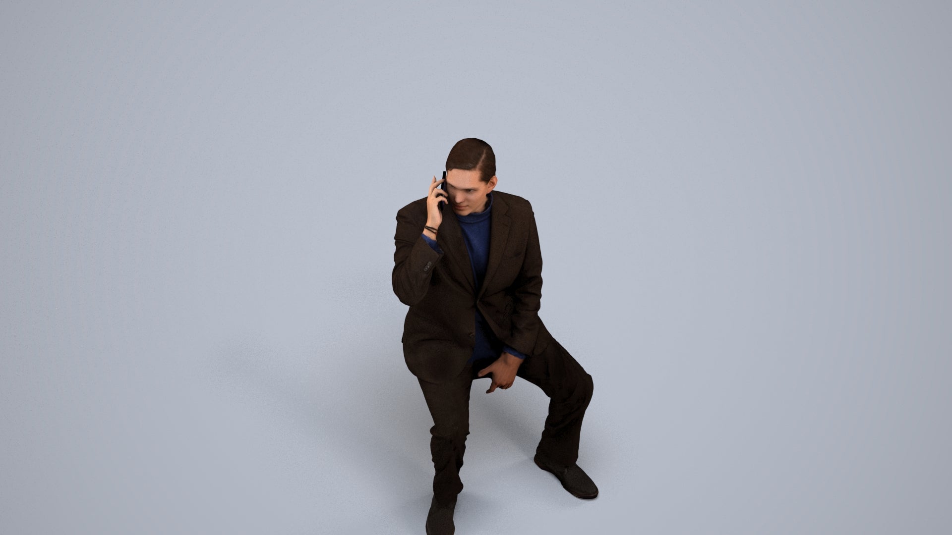 3D scanned man business, photorealistic archviz people for Enscape and SketchUp, back view render