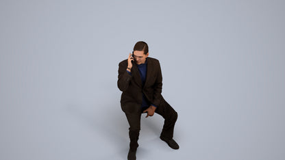 3D scanned man business, photorealistic archviz people for Enscape and SketchUp, back view render
