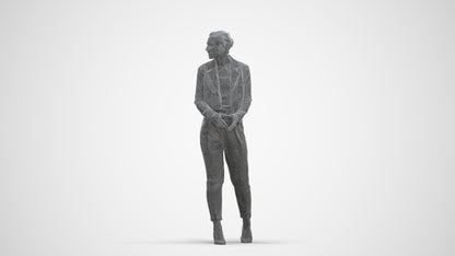 3D people model woman business, scanned human for 3ds Max rendering, three-quarter front view render