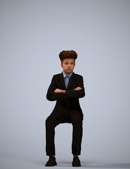 3D people model boy kids, scanned human for 3ds Max rendering