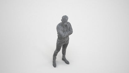 realistic 3D people man business, render-ready for V-Ray and Corona, FBX OBJ, wireframe three-quarter view