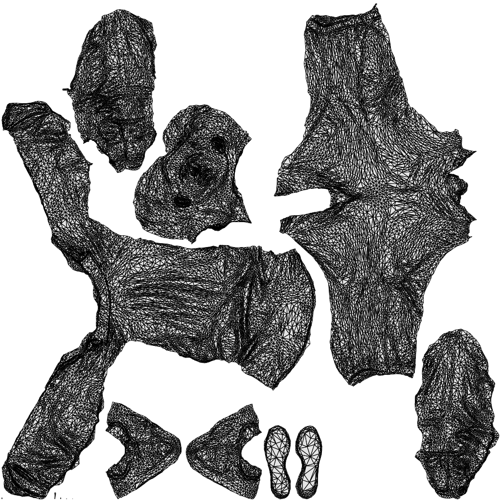 realistic 3D man casual standing, scanned archviz people for Blender and 3ds Max, wireframe top-down view