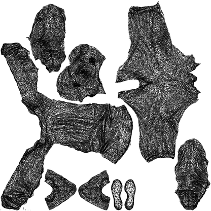 realistic 3D man casual standing, scanned archviz people for Blender and 3ds Max, wireframe top-down view