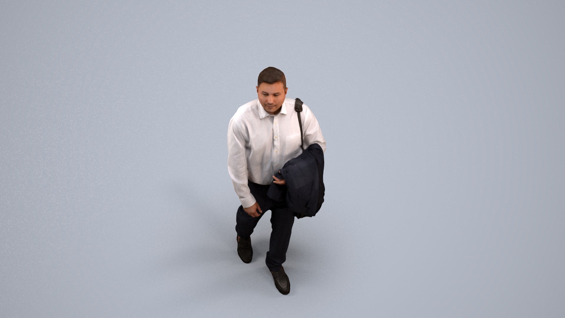 realistic 3D man business, scanned archviz people for Blender and 3ds Max, back view render