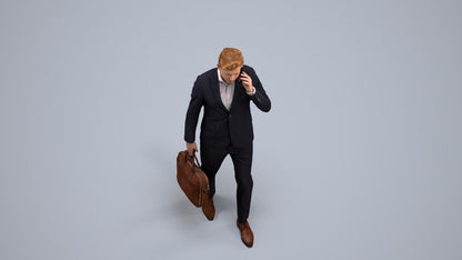 photogrammetry 3D man business, realistic human model archviz FBX, back view render