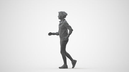 3D human model woman sport, photogrammetry scanned person for archviz, square thumbnail
