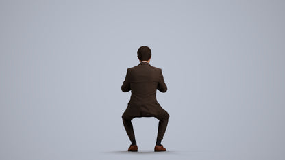 scanned 3D man business, photogrammetry people for Enscape and V-Ray, front view render