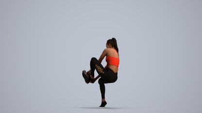 realistic 3D human woman sport, archviz people FBX OBJ for Blender, front view render