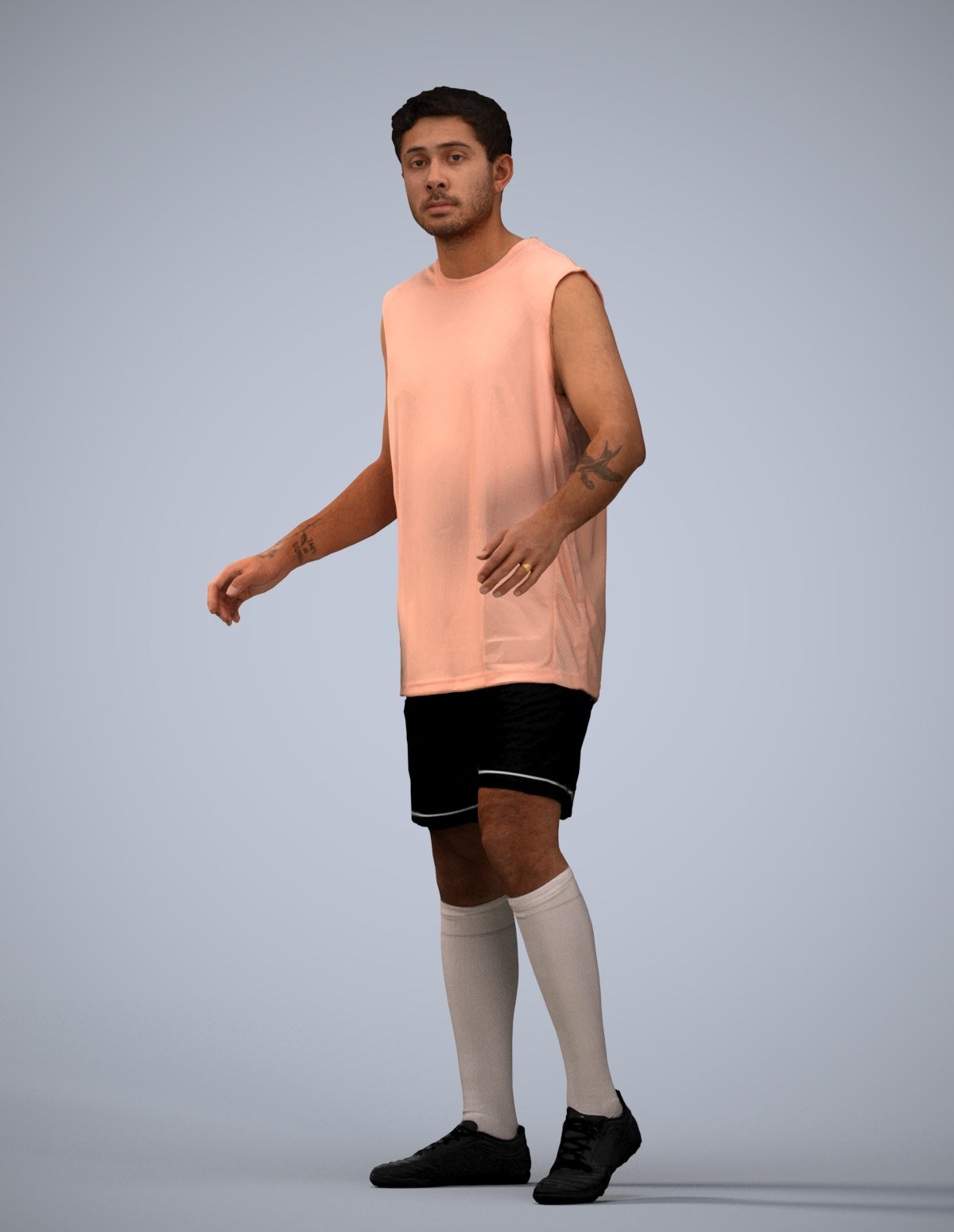 photogrammetry 3D man sport, realistic human model archviz FBX