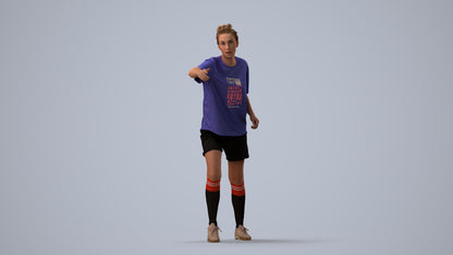 scanned 3D woman sport, photogrammetry people for Enscape and V-Ray, three-quarter view render