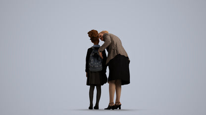 3D people model boy kids, scanned human for 3ds Max rendering, front view render