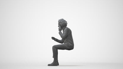 3D scanned man sitting business, photorealistic archviz people for Enscape and SketchUp, square thumbnail