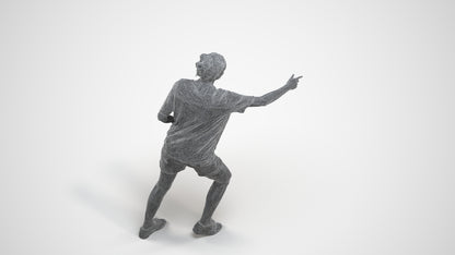 scanned 3D woman sport, photogrammetry people for Enscape and V-Ray, wireframe three-quarter view