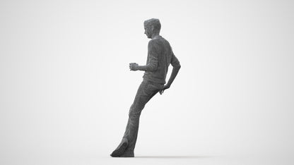 realistic 3D human man casual sitting, archviz people FBX OBJ for Blender, square thumbnail