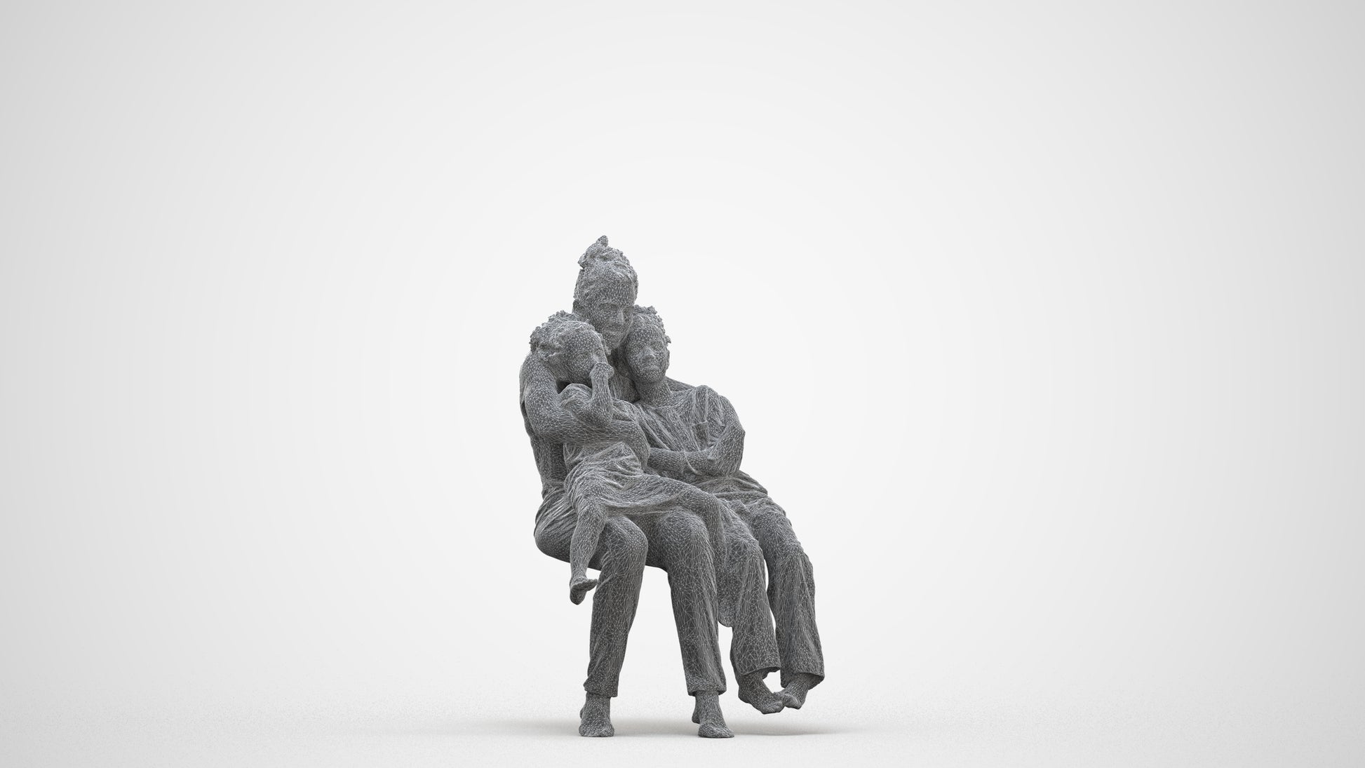 realistic 3D human girl kids, archviz people FBX OBJ for Blender, three-quarter front view render