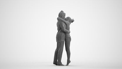 3D human model girl kids, photogrammetry scanned person for archviz, wireframe front view