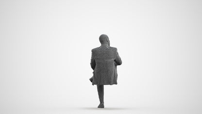 3D people model man business, scanned human for 3ds Max rendering, wireframe front view