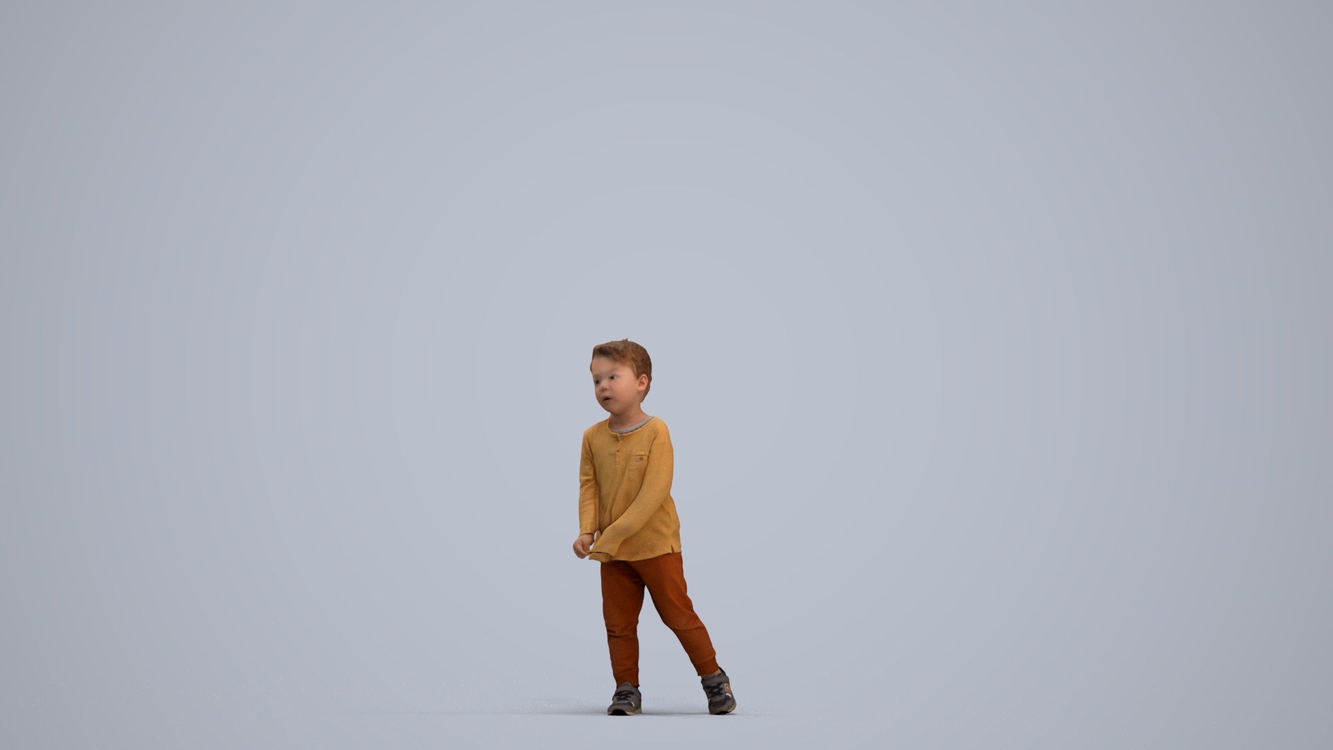 3D people model boy casual kids, scanned human for 3ds Max rendering, standing pose render