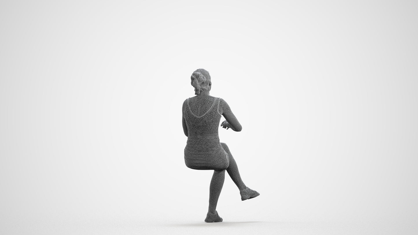 3D people model girl casual kids, scanned human for 3ds Max rendering, wireframe front view