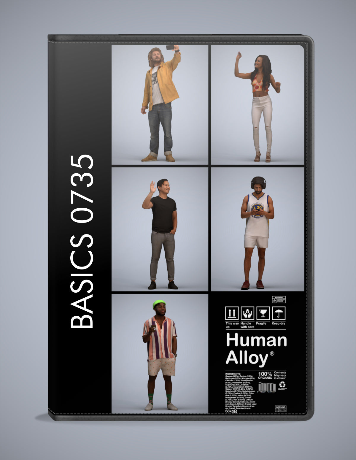 photogrammetry 3D people standing collection, 5 realistic human models archviz FBX