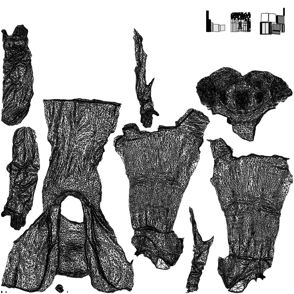 3D scanned woman walking business, photorealistic archviz people for Enscape and SketchUp, wireframe top-down view