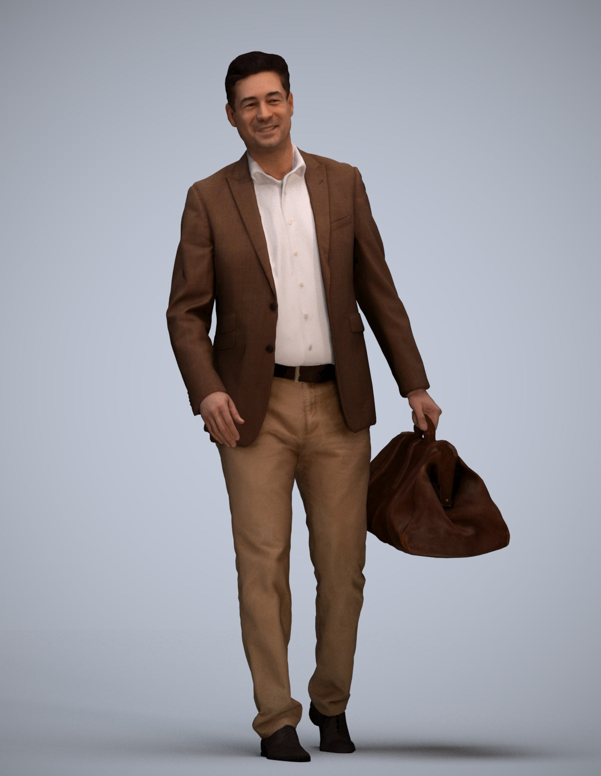 realistic 3D people man business walking, render-ready for V-Ray and Corona, FBX OBJ