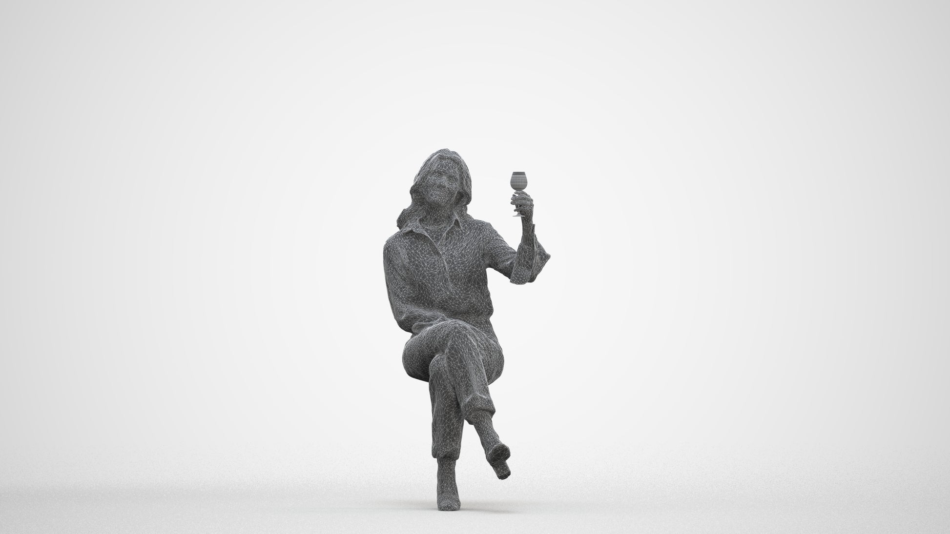 realistic 3D people woman casual formalaffairs, render-ready for V-Ray and Corona, FBX OBJ, three-quarter front view render