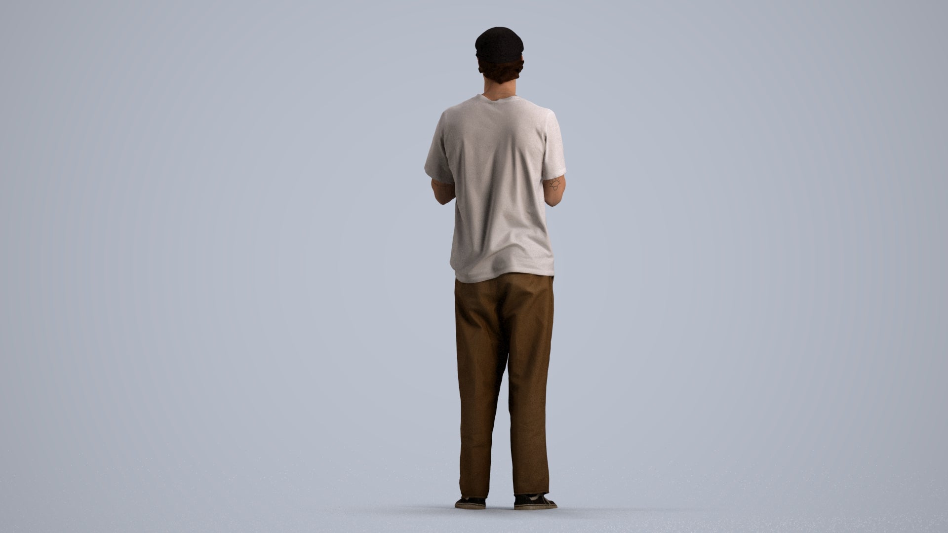 scanned 3D man casual standing, photogrammetry people for Enscape and V-Ray, front view render