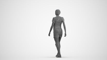 photogrammetry 3D woman sport, realistic human model archviz FBX, wireframe front view