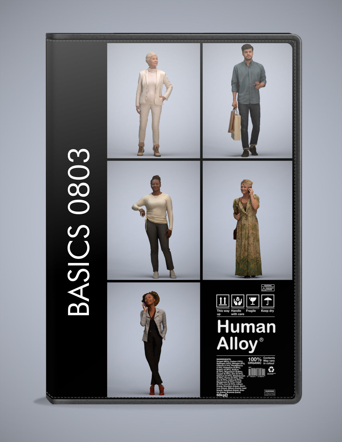 3D human models standing bundle, 5 photogrammetry scanned people for archviz