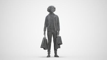 3D people model man formal, scanned human for 3ds Max rendering, three-quarter front view render