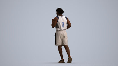 3D people model man sport, scanned human for 3ds Max rendering, front view render