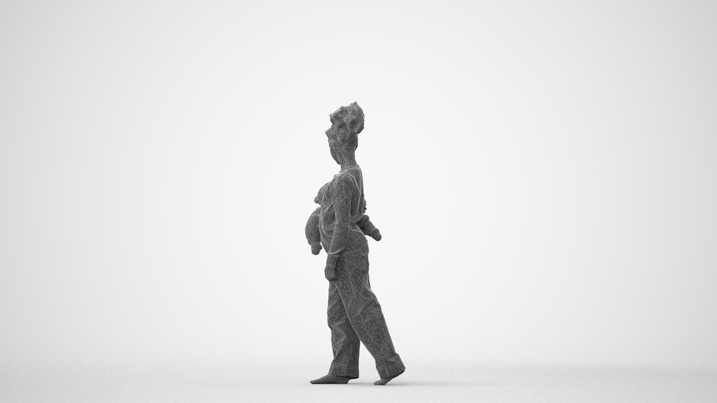 realistic 3D people girl kids, render-ready for V-Ray and Corona, FBX OBJ, square thumbnail