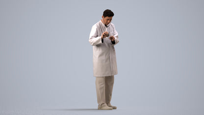 realistic 3D people man medical, render-ready for V-Ray and Corona, FBX OBJ, side view render
