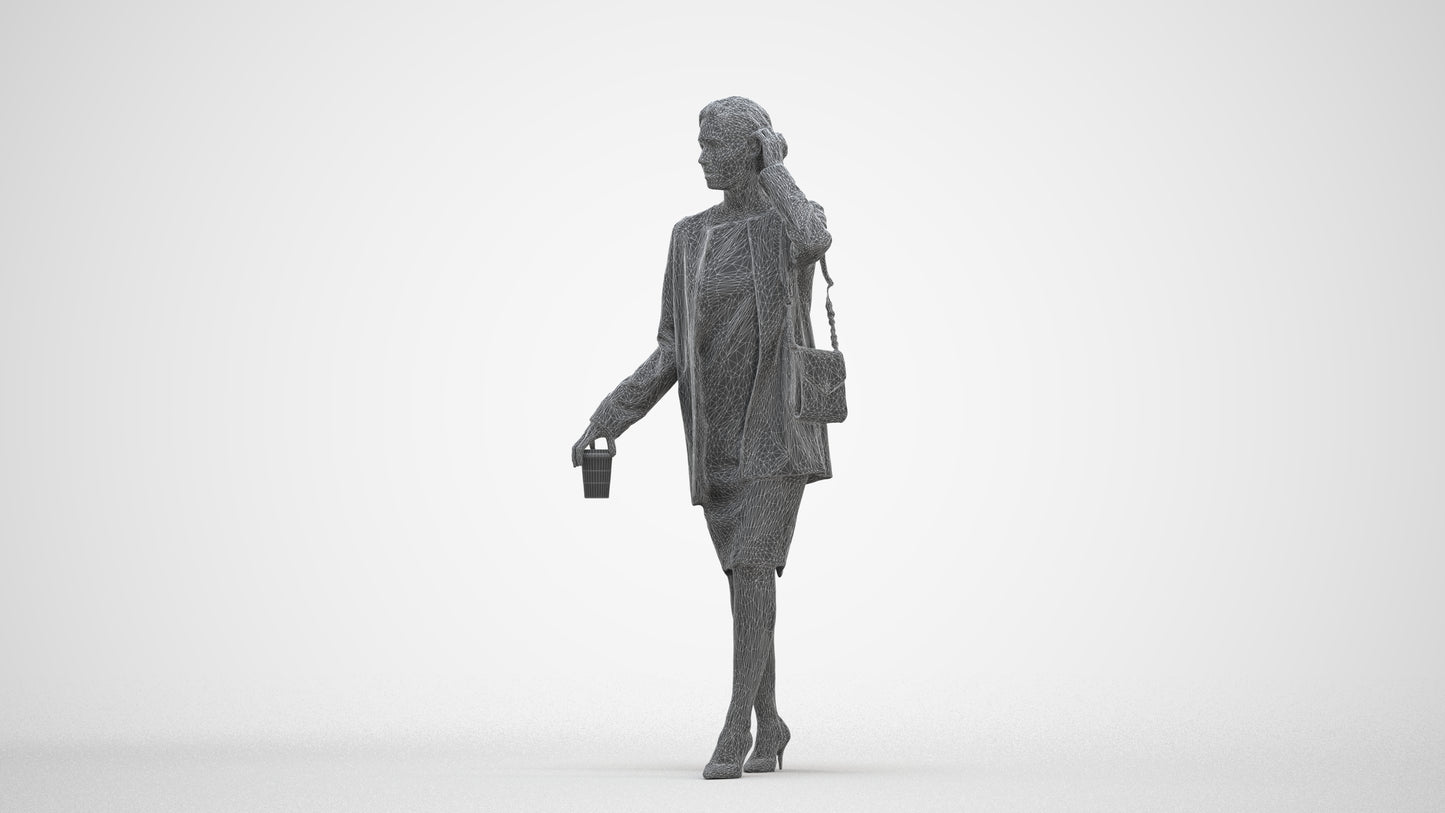 realistic 3D people woman casual couple, render-ready for V-Ray and Corona, FBX OBJ, three-quarter front view render