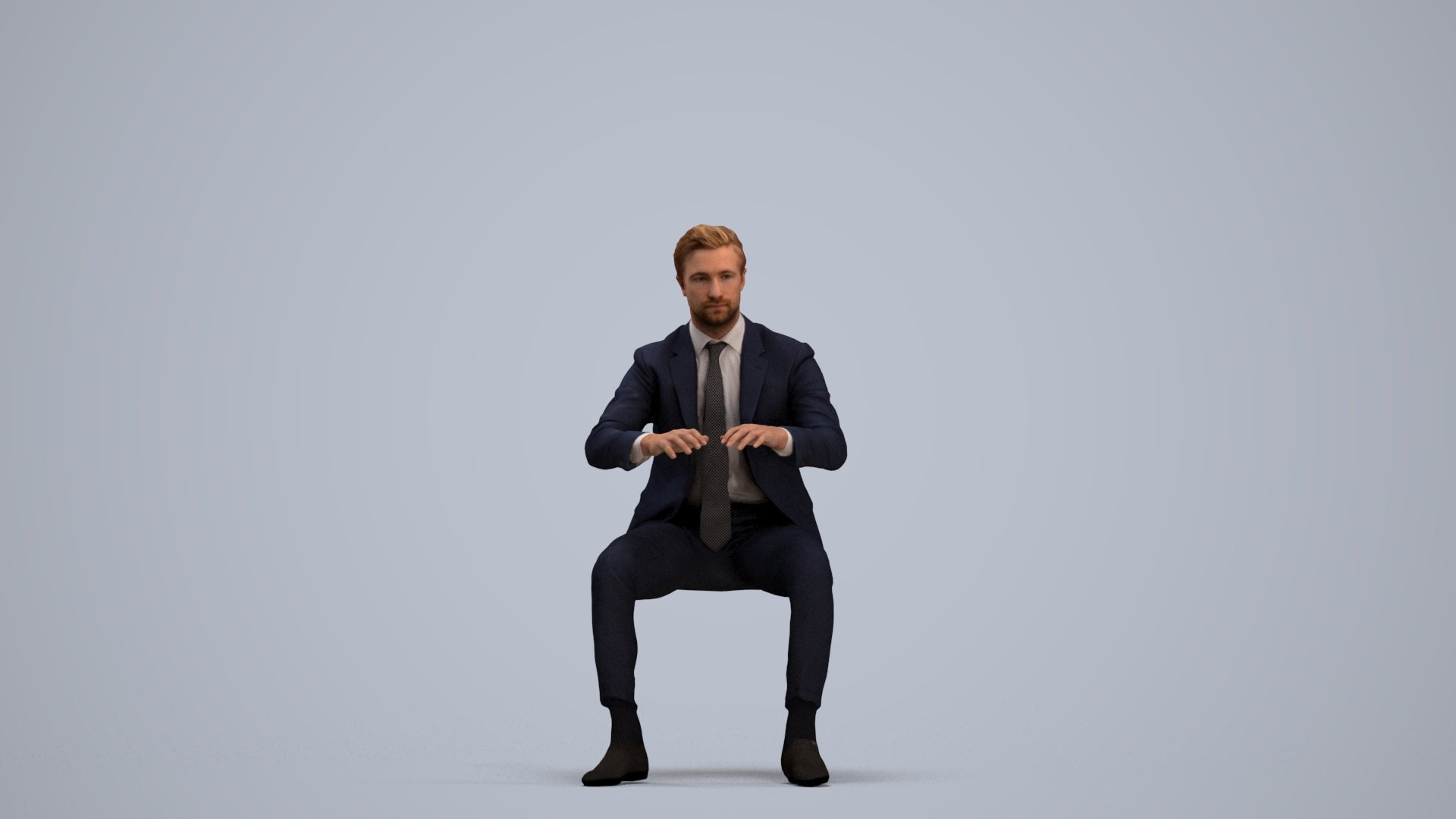 3D scanned man business, photorealistic archviz people for Enscape and SketchUp, standing pose render
