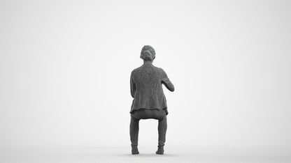 scanned 3D woman business, photogrammetry people for Enscape and V-Ray, wireframe front view