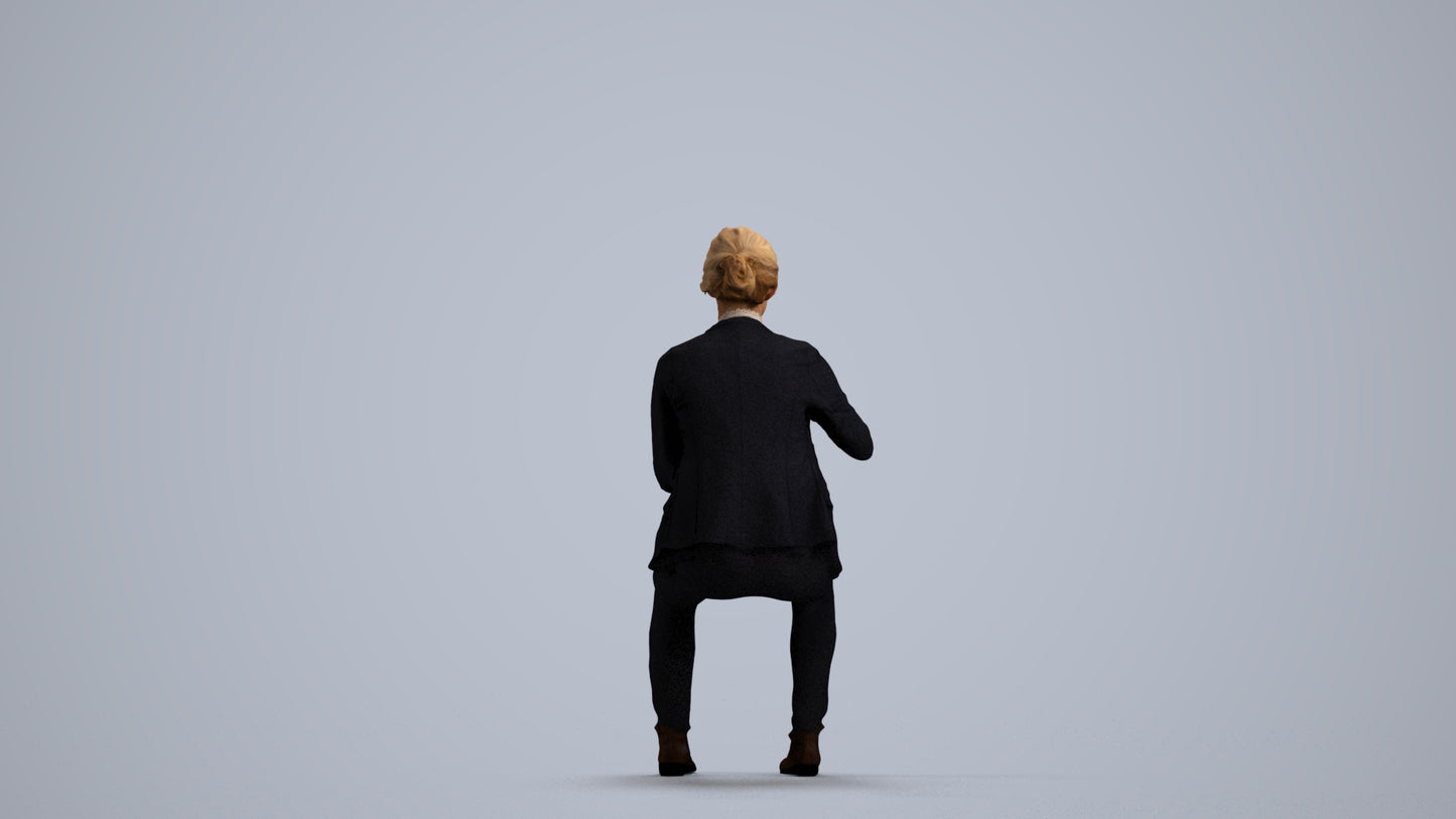scanned 3D woman business, photogrammetry people for Enscape and V-Ray, front view render