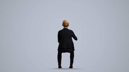 scanned 3D woman business, photogrammetry people for Enscape and V-Ray, front view render