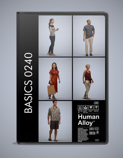 5 3D scanned people walking, photorealistic archviz pack for Enscape and SketchUp